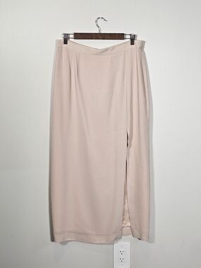 Classic Blush Light Pink Leg Slit Maxi Skirt Sz 14